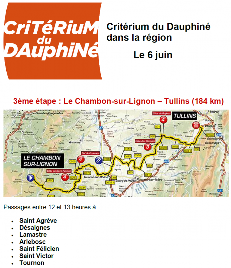 Le Critérium du Dauphiné dans la région Noz'infos